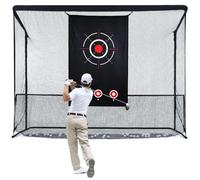 Red De Entrenamiento De Golf | 3.05 x 2.13 m | Equipo De Ayudas para El Golpeo De Golf En El Césped del Hogar con Alfombrilla De Objetivo | para Hombres Papá Golfistas Driving Chipping Y Swing