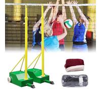 Red De Entrenamiento Para Cancha De Bádminton, Postes De Voleibol Portátiles, Soporte Portátil De Red De Altura Ajustable, Con Ruedas, Bádminton Voleibol 2 En 1, Para Campo Deportivo Jardín Green