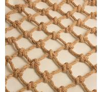 Red de escalada de yute resistente personalizable para niños y adultos, 3 x 3 m, red de cuerda natural tejida a mano con hebillas de seguridad para protección de barandilla de escalera, balcón y casa