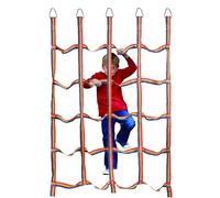 Red de escalada portátil para parque infantil, red de cuerda de escalada arcoíris, escalera de cuerda, carga de obstáculos de cincha, 57 x 72.8 pulgadas, recreación, fitness, parque infantil