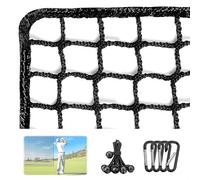 Red de Golf, 3 x 5 m Red de Barrera de Golf de Poliéster Negro con 12 Pelotas Saltarinas y 4 Mosquetones Red Proteccion Deportiva con Malla de Diamante de 25 x 25 mm para Interiores y Exteriores