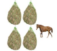Red De Heno,4 Piezas 36 CM Red Para Heno,Comedero Para Caballo De Alimentación Lenta,Heno Red Para Caballos,Estrecha Malla De Heno Grande Para Cabras, Animales,Caballos(Verde)