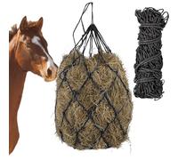 Red de Heno para Caballos: WIYETY 2 Piezas Red de Alimentación con Bucles, Red de heno para Caballos 90 x 60 cm, Tamaño de Malla 5 x 5 cm, Bolsa de Heno para Caballos, Red de Heno Malla, Negro
