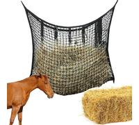 Red de heno - Resistente a la rotura de heno densa, material de malla, estructura rectangular | Bolsa de alimentación lenta con pequeñas aberturas para una mejor digestión, accesorio portátil para