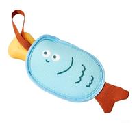 Red de jabón espumoso con malla exfoliante, esponja de baño de doble cara para espuma rica, soporte antideslizante para ahorro de jabón con lazo para colgar para ducha y viajes (azul)