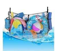 Red de juguetes para piscina, organizador de anillos de natación de malla, organizador de valla junto a la piscina, para propietarios, padres, inquilinos, animadores, resorts, hotel, hogar, campamento