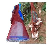 Red de Lanzamiento de Radio de 5 6 7 8 9 10 11 pies for Agua Salada y Dulce, Red de Pesca de Lanzamiento con Aguja, Red de Cebo for Lagos, ríos y océanos(3/8in Mesh,Diameter 5.4m/17.7ft)