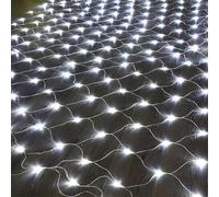 Red de luces navideñas for exteriores de 3 m x 2 m, luz blanca cálida y multicolor, cable verde, impermeable, ideal for arbustos, jardín o cualquier espacio interior.(Cool White,3mx2m 200led)