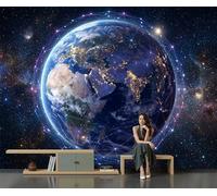 Red De Luz Global Espacio Terrestre 250X170Cm Papel Pintado 3D Decoración Mural De La Sala De Estar Dormitorio 3D Wallpaper Sala De Estar La Pared Para Dormitorio Mural
