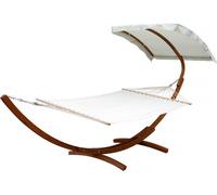 Red de madera «dallas xl» - con lona de algodón y toldo - crudo