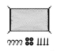 Red de maletero de coche 60 x 40 cm, malla elástica para equipaje con 4 ganchos para SUV, camión, cajuela, organizador de almacenamiento, color negro, diseño de ajuste seguro, viaje seguro