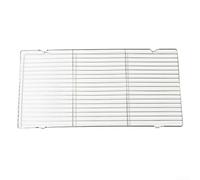 Red de malla de acero inoxidable con forma de rejilla rectangular para barbacoa, verduras, secado de pan, herramienta de cocina con esquinas redondeadas y pies arrugados, 30 x 20,5 cm, acabado