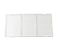 Red de malla de acero inoxidable para barbacoa, verduras, pan de pescado, rectangular, con pies elevados, esquinas redondeadas, herramienta de cocina, plata, 30 x 20,5 cm (L)