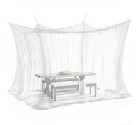 Red de malla para camping, 300 x 300 x 250 cm, toldo de malla colgante portátil, diseño cifrado fino para flujo de aire, poliéster ligero para acampar al aire libre, senderismo (blanco)