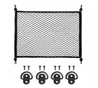 Red de malla para maletero para gestión de carga de automóviles con anclajes de anillo en D y ganchos de montaje, 80 x 60 cm, compatible con la mayoría de vehículos