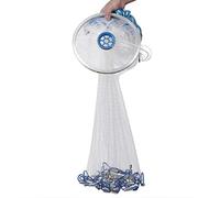 Red de Malla para Peces portátil y Duradera, Accesorio de Trampa para Red de Pesca, Malla de Nailon ponderada de Acero para ríos, Lagos, Mares Poco Profundos, océanos, entusiastas (3 Piezas)