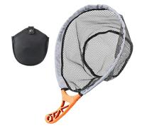 Red de mosca - mango de carbono telescópico plegable, de aterrizaje de malla de nylon sin | Equipo de pescador portátil para el rizador de salmón lago de sal
