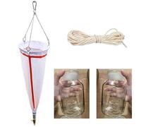 Red de muestreo de plancton Red de plancton con malla de 64 μm/112 μm, para recolectar fitoplancton y zooplancton, con botella de vidrio transparente de 250 ml y cuerda de 5 m(25#)