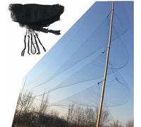 Red de Niebla Negra de Nylon - Sistema de Protección contra El Viento de Bolsa Profunda Fuerte de Seda para Capturar Plagas de Jardín y Aves del Aeropuerto (3x12m)