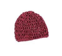 Red de pelo de ganchillo Baotou-Sombrero Hueco De Malla Versátil, Tejido Color Sólido, Paquete Red Pesca For El Pelo, Pañuelo For La Cabeza, 3 Uds(Burgundy)