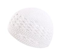 Red de pelo de ganchillo Gorro De Algodón Liso For Hombre Y Mujer, Gorros Oración, Ganchillo Hecho A Mano, Accesorios For Mantener El Calor, 6 Uds(WHITE)