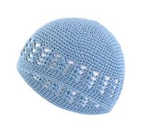 Red de pelo de ganchillo Gorro De Algodón Liso For Hombre Y Mujer, Gorros Oración, Ganchillo Hecho A Mano, Accesorios For Mantener El Calor, 6 Uds(Blue(trumpet))