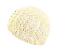 Red de pelo de ganchillo Gorro De Algodón Liso For Hombre Y Mujer, Gorros Oración, Ganchillo Hecho A Mano, Accesorios For Mantener El Calor, 6 Uds(Beige)