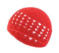 Red de pelo de ganchillo Gorro De Algodón Liso For Hombre Y Mujer, Gorros Oración, Ganchillo Hecho A Mano, Accesorios For Mantener El Calor, 6 Uds(Red)