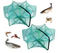 Red De Pesca 6 Agujeros, Trampa para Peces, Trampa De Pesca Pez Camarón, Pececillo, Cangrejo, Cangrejo, Cebos, Trampa De Malla Fundida, Jaula De Cebo Portátil, Trampas, Red De Pesca Mágica De Pesca