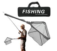 Red de pesca con mango - Equipo de pesca plegable,Red plegable,Para marido Padre Acción de Gracias Navidad Año Nuevo Chino Día de San Valentín Barcos Kayaks Canoas Arroyos