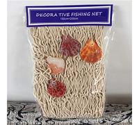 Red de Pesca de Estilo Mediterráneo Decorativa con Conchas para Decoración del Hogar, Accesorios únicos para Fiestas Temáticas de Hilo de Algodón de 200x150cm (Beige)