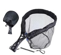 Red de pesca, malla de aterrizaje plegable con de almacenamiento, 51 x 28 cm, equipo de pescador duradero para lubina, trucha, salmón, kayak, pesca con mosca, uso al aire libre