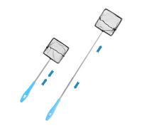 Red de Pesca para Acuario con Mango Telescópico de Acero Inoxidable, Red Acuario para Atrapar Peces Pequeños y Amarones y Limpiar el Acuario, Ajustable 31-61cm, Azul