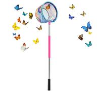 Red de pesca para niños, redes de pesca para niños, redes de playa, red de cangrejo retráctil para niños cangrejos, mango antideslizante, juguetes resistentes para atrapar mariposas al aire libre