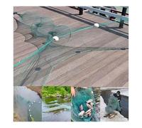 Red de Pesca Plegable de 2 a 10 m de Ancho for cangrejos, Red de Lanzamiento automática con Flotador y Cadena for camarones, Langostas y cangrejos.(H1m W10m L 3.5m)