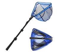Red de Pesca Plegable de Aterrizaje con Barra telescópica de Fibra de galss y Mango Red de Malla con Revestimiento de Goma para Pescar Agua Dulce Agua fácil Captura y liberación expansión (110 cm)