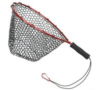 Red de pesca plegable diseñada para un fácil manejo y aterrizaje eficaz de peces (rojo)