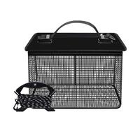 Red de pesca plegable para peces vivos, malla portátil, jaula de almacenamiento, protectores de peces, protección duradera, cubo vivo