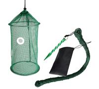 Red de pesca trenzada para camarones y peces, plegable, con bolsa de almacenamiento