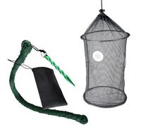 Red de pesca trenzada para camarones y peces, plegable, con bolsa de almacenamiento