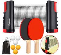 Red de Ping Pong para Mesa Red Ping Pong Ajustable Mesa,Palas de Ping Pong con Red y Pelotas,Juego Ping Pong con Red Extensible,Sets de Ping Pong,2 Raquetas de Tenis de Mesa,6 Pelotas
