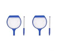 Red de piscina con poste desmontable telescópico Red de malla fina Red de mano Skimmer (2PCS)