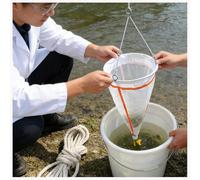 Red de plancton de malla fina para organismos acuáticos, colección con cuerda de algodón, herramienta de muestreo al aire libre para investigación marina