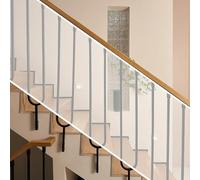 Red de Protección 75 x 200 cm Impermeable, Material de Malla Resistente, Protección Anticaída, Fuerte y Ajustable, Malla de Seguridad para Escaleras para Niños Mascotas, Blanco