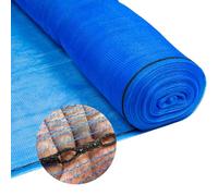 Red de protección para andamios, 3,07 x 50 m, protección contra el polvo, red de demolición, 50 g/m², incluye 100 bridas, diferentes tamaños y colores (3,07 x 50 m, azul)