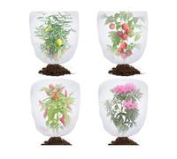 Red de protección para pájaros para jardín, barrera protectora con cordón, cubierta protectora de tomate para plantas