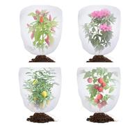 Red de protección para pájaros para jardín, barrera protectora con cordón, cubierta protectora de tomate para plantas