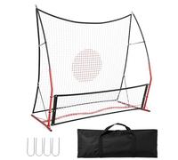 Red de rebote de fútbol 2 en 1, Rebounder de soccer, 1,8 x 1,8 m pequeña y 1,8 m x 3,6 m red de rebote grande para pases de volea en equipo, entrenamiento en solitario, incluye bolsa de transporte y 4