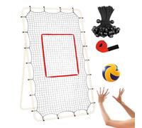 Red de reboteador de voleibol - Paraguas de ejercicio de malla ajustable de 1,5 pulgadas, sistema de tensión de cuerda elástica resistente, entrenador de impacto de alta intensidad, equipo de