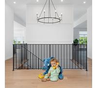 Red de Seguridad 107 x 230 cm Fácil de Instalar sin Perforar Red de Seguridad Protección contra Caídas para Balcón, Pasillos, Patios, Cercas, Etc., Negro